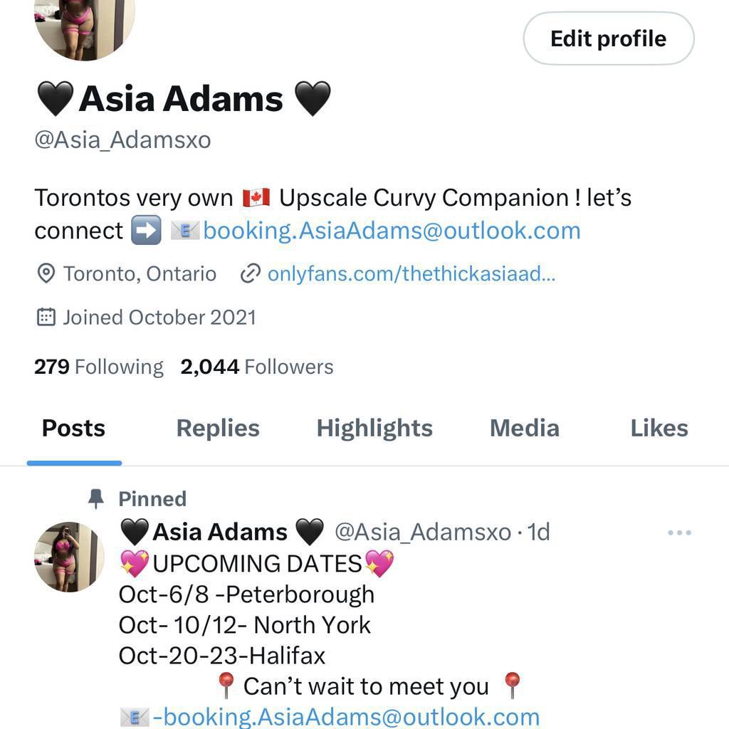 Asia Adams is Female Escorts. | Fredericton | New Brunswick | Canada | canadapleasure.com 