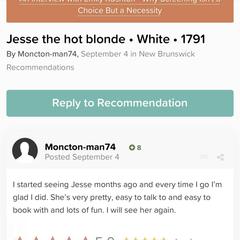 
                        Jesse
                     is Female Escorts. | St. John | New Brunswick | Canada | canadapleasure.com 