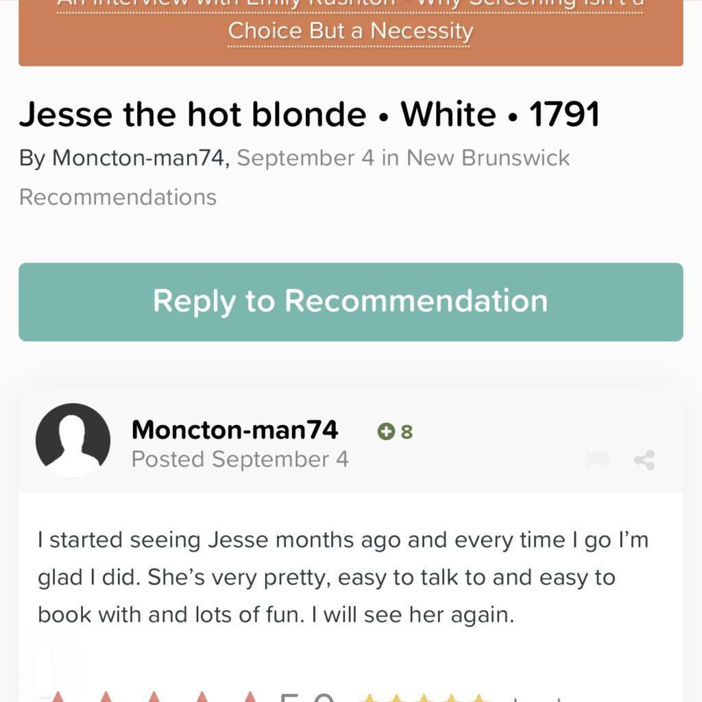 
                        Jesse
                     is Female Escorts. | St. John | New Brunswick | Canada | canadapleasure.com 