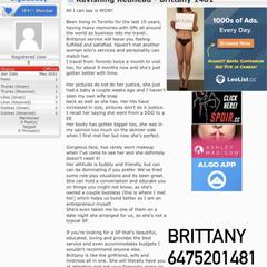 
                        Brittany 647.520.1481
                     is Female Escorts. | windsor | Ontario | Canada | canadapleasure.com 