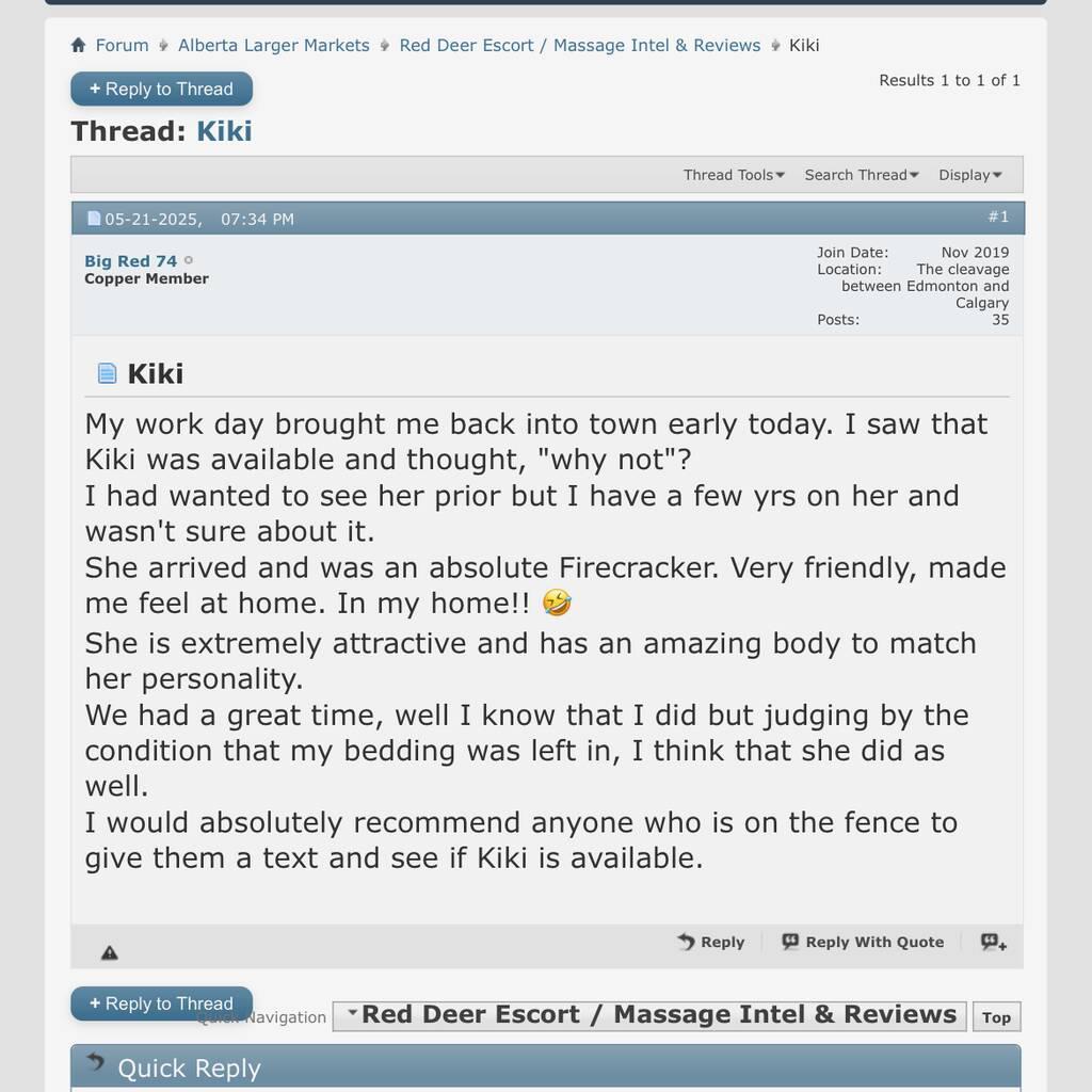 
                        Kiki
                     is Female Escorts. | Red Deer | Alberta | Canada | canadapleasure.com 