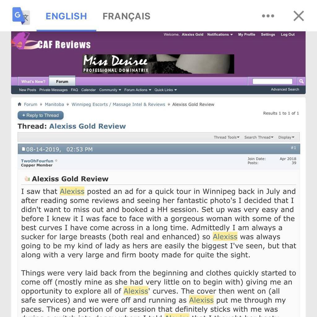 
                        Alexiss Gold
                     is Female Escorts. | Brandon | Manitoba | Canada | canadapleasure.com 