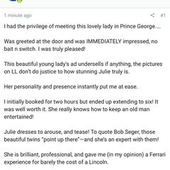 
                        Julie Valentine
                     is Female Escorts. | Peace River Country | British Columbia | Canada | canadapleasure.com 