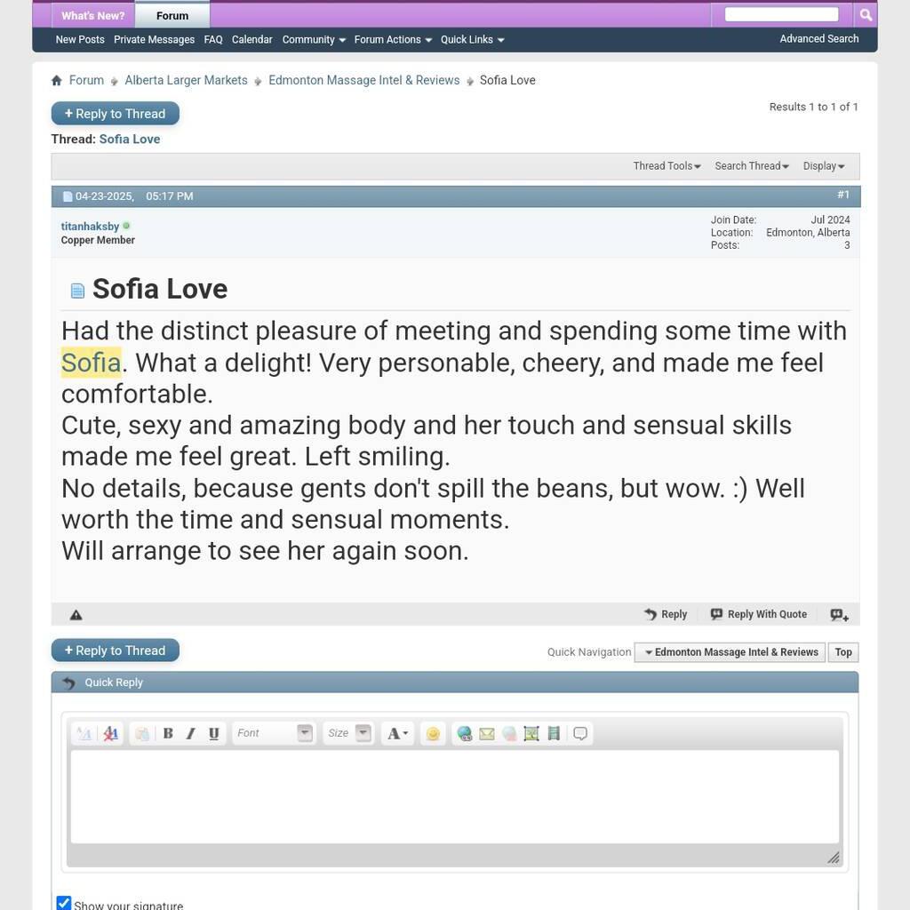 
                        Sofia Love
                     is Female Escorts. | Peace River Country | British Columbia | Canada | canadapleasure.com 