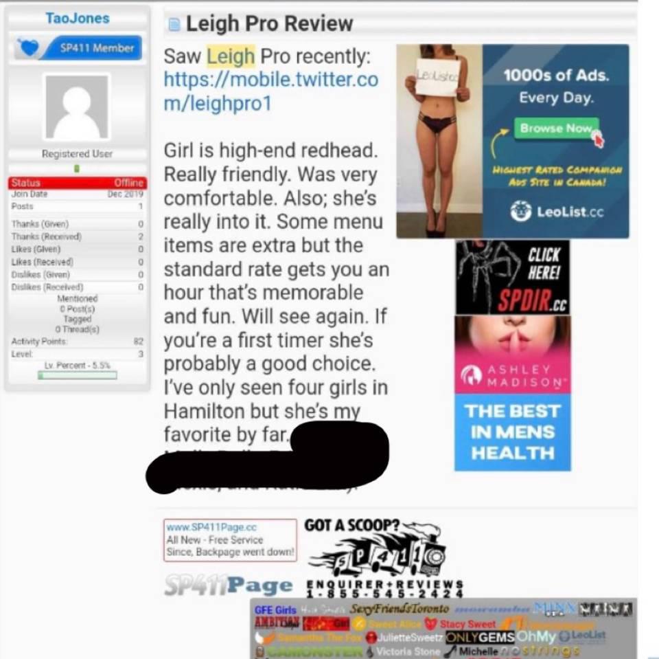 
                        Leigh Pro
                     is Female Escorts. | Hamilton | Ontario | Canada | canadapleasure.com 