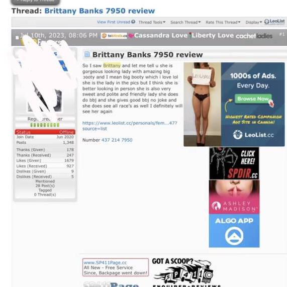 
                        Brittany Banks
                     is Female Escorts. | windsor | Ontario | Canada | canadapleasure.com 