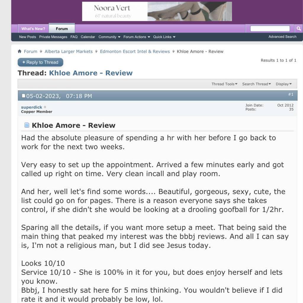 
                        Khloe Amore
                     is Female Escorts. | Edmonton | Alberta | Canada | canadapleasure.com 