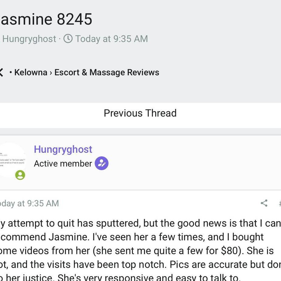 
                        Jasmine
                     is Female Escorts. | Kelowna | British Columbia | Canada | canadapleasure.com 