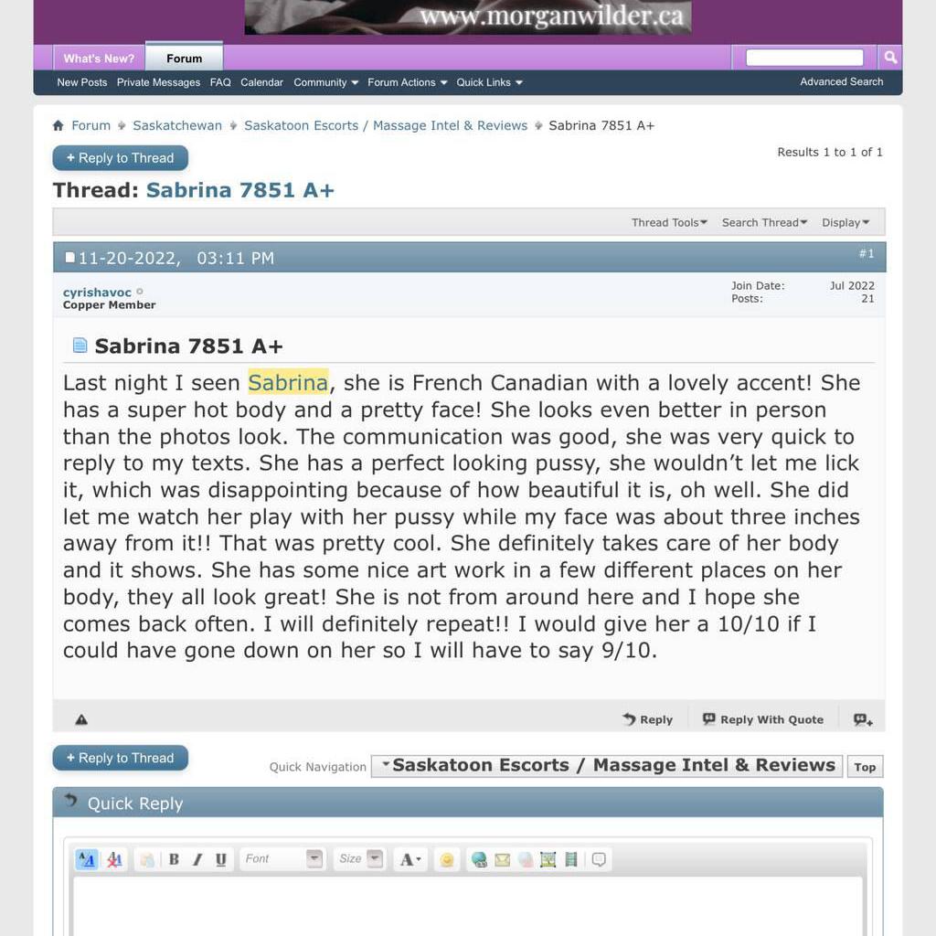 
                        Sabrina
                     is Female Escorts. | Saskatoon | Saskatchewan | Canada | canadapleasure.com 