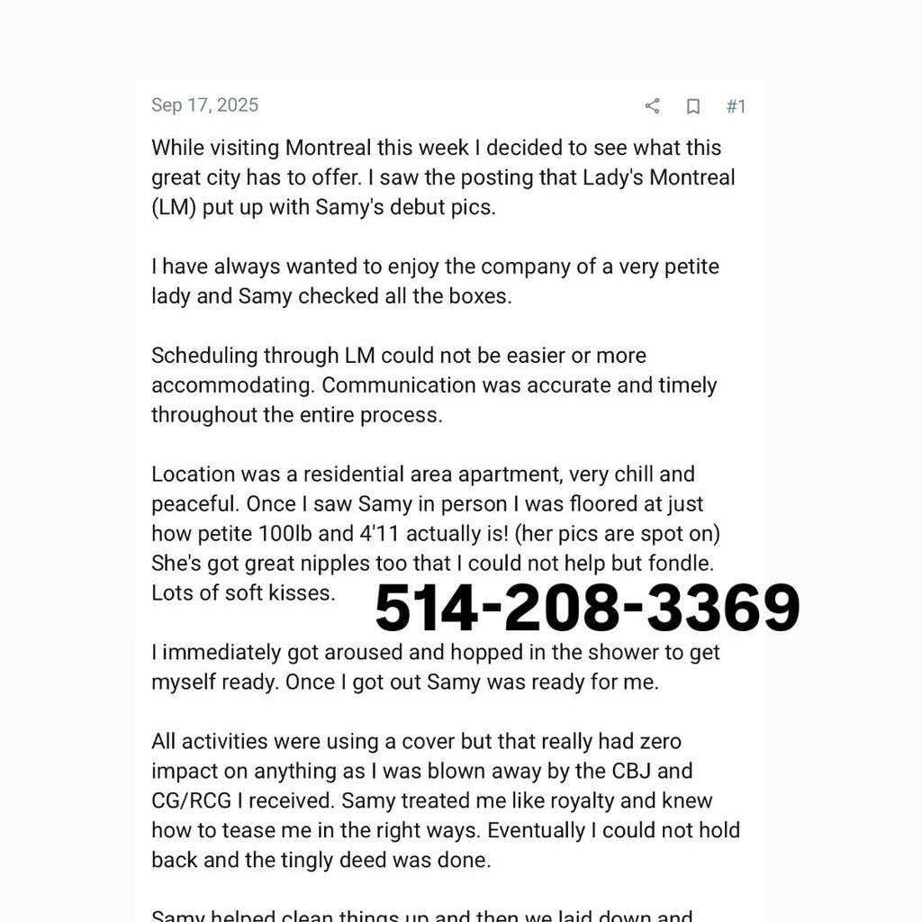 
                        Samy
                     is Female Escorts. | Quebec City | Quebec | Canada | canadapleasure.com 