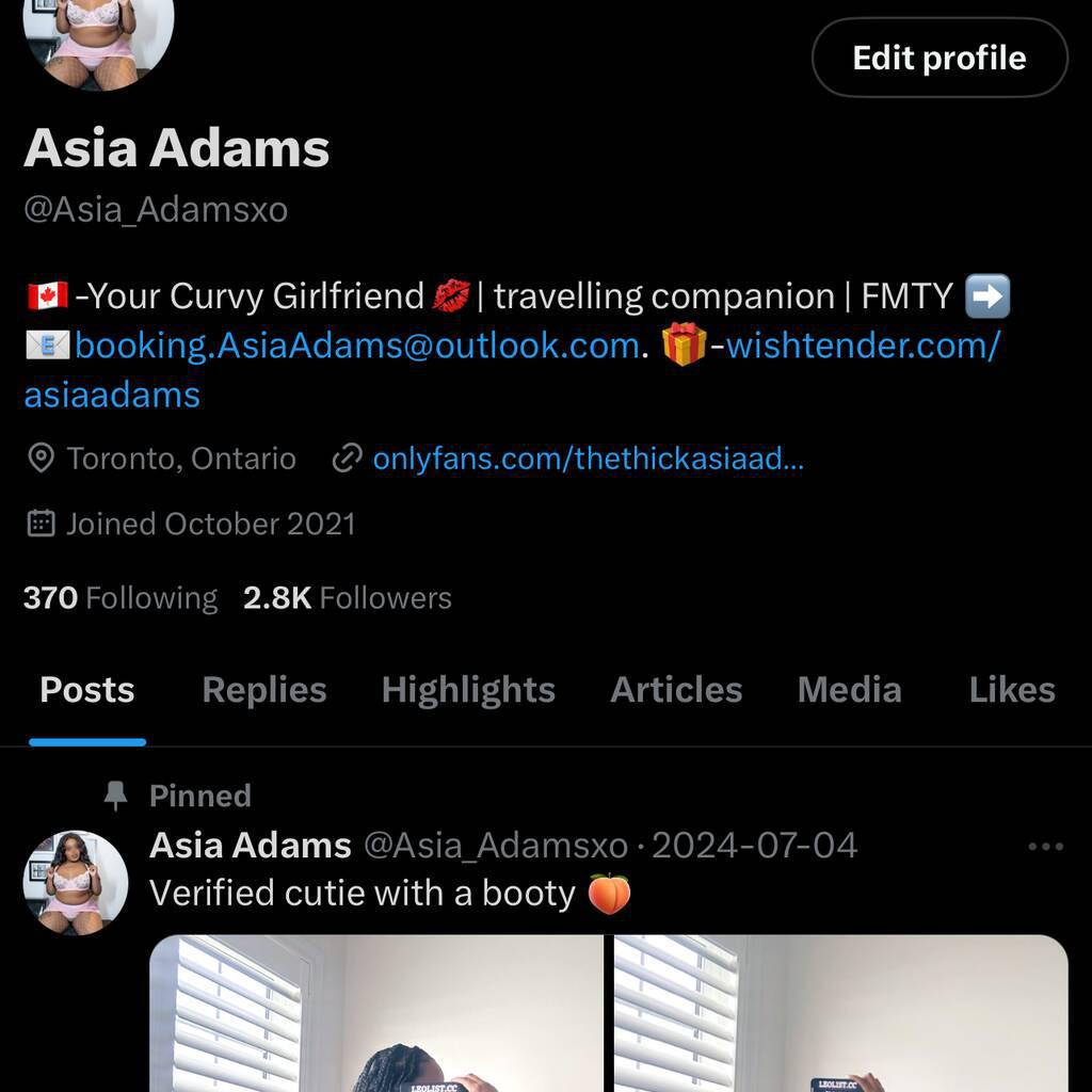 
                        Asia Adams
                     is Female Escorts. | Hamilton | Ontario | Canada | canadapleasure.com 