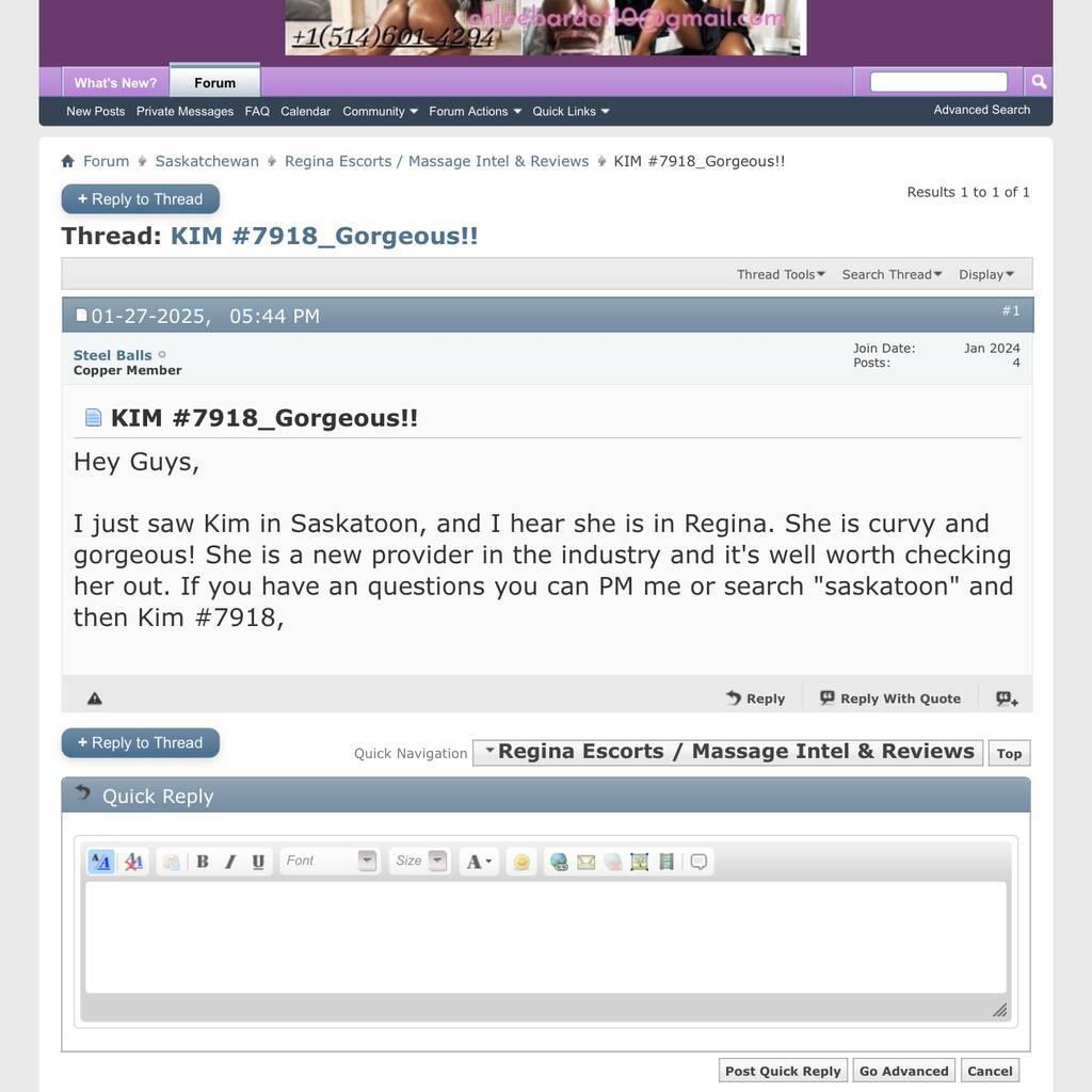 
                        KIM (CASH ONLY)
                     is Female Escorts. | Regina | Saskatchewan | Canada | canadapleasure.com 