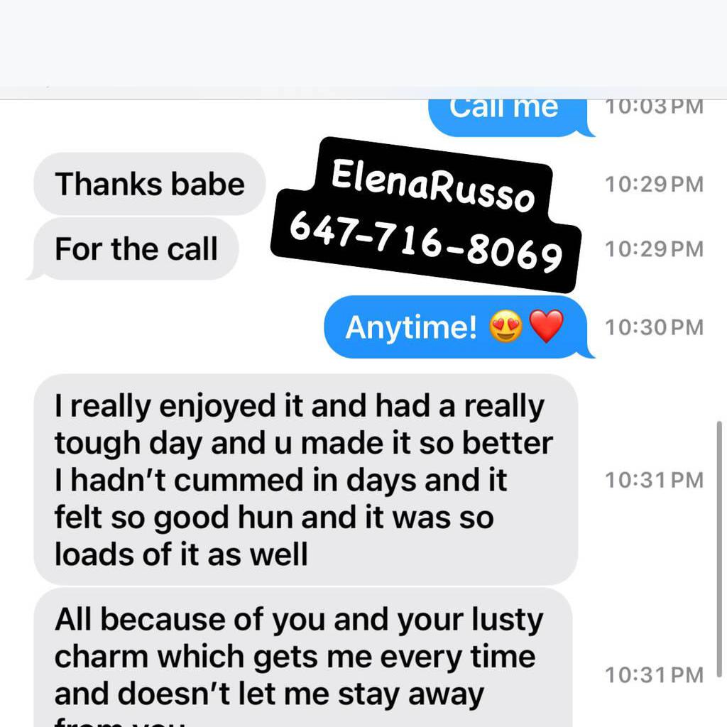 
                        ELENA RUSSO 647.716.8069
                     is Female Escorts. | Quebec City | Quebec | Canada | canadapleasure.com 