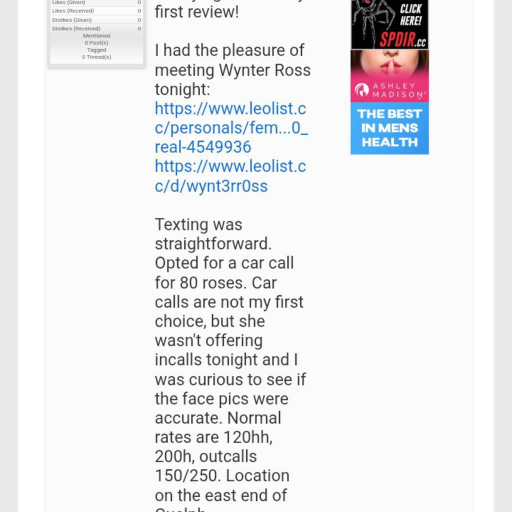 
                        Wynter Ross
                     is Female Escorts. | Kitchener | Ontario | Canada | canadapleasure.com 