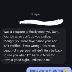 
                        Sam
                     is Female Escorts. | Fredericton | New Brunswick | Canada | canadapleasure.com 