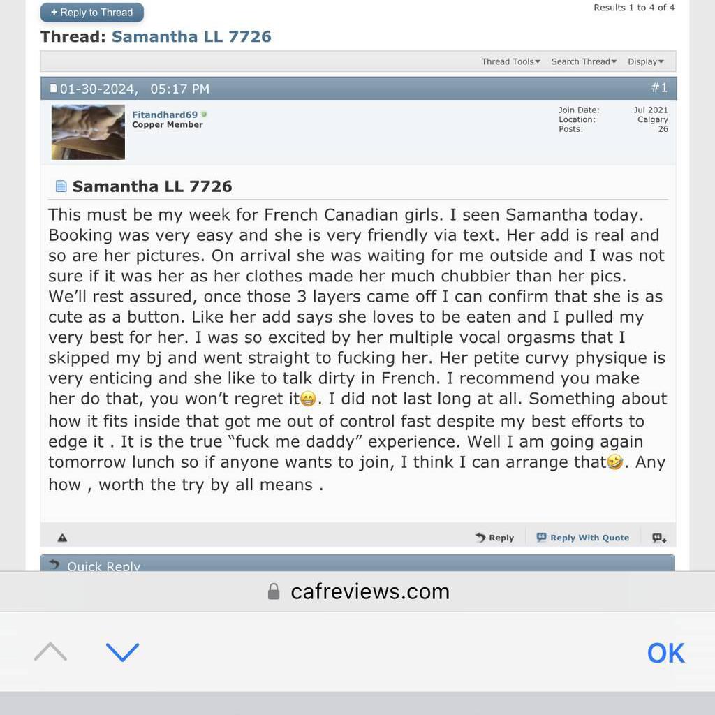 
                        Samantha
                     is Female Escorts. | Calgary | Alberta | Canada | canadapleasure.com 