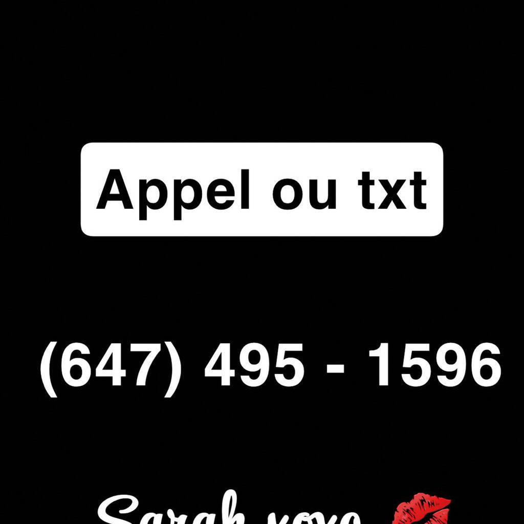 
                        647.495.1596 SARAH Xoxo
                     is Female Escorts. | Saguenay | Quebec | Canada | canadapleasure.com 