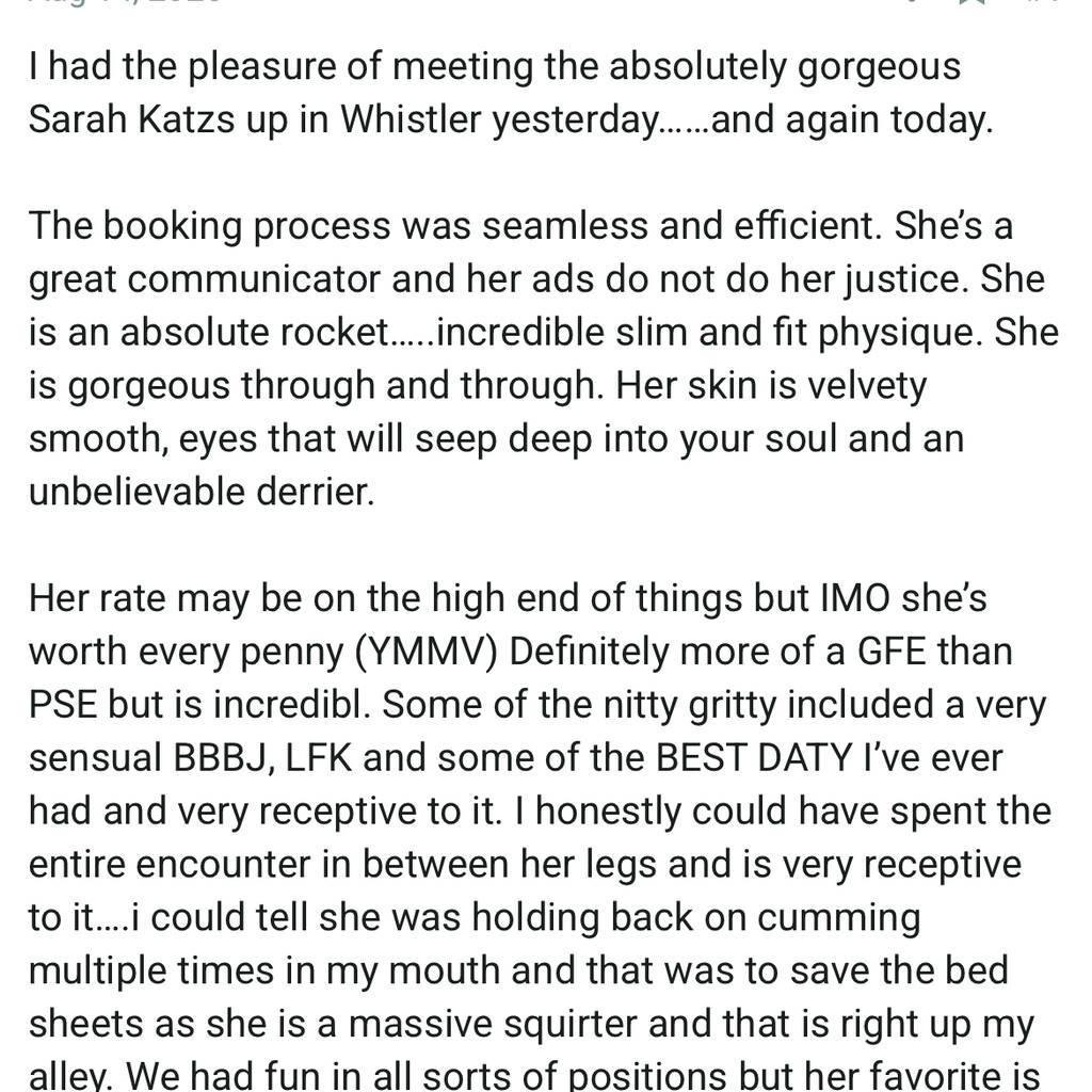 
                        Sarah Katz
                     is Female Escorts. | Vancouver | British Columbia | Canada | canadapleasure.com 