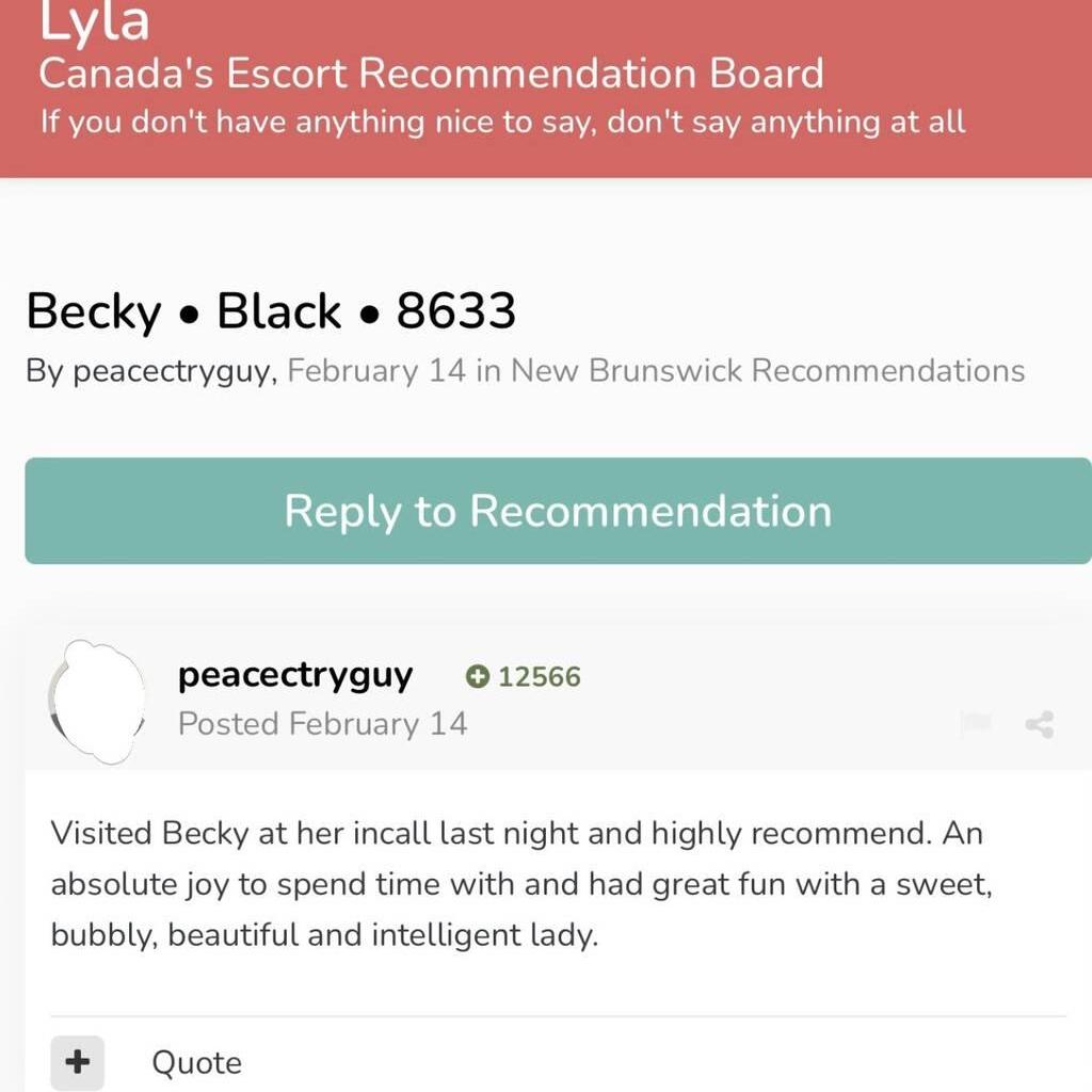 
                        Hot Girl Becky
                     is Female Escorts. | St. John | New Brunswick | Canada | canadapleasure.com 