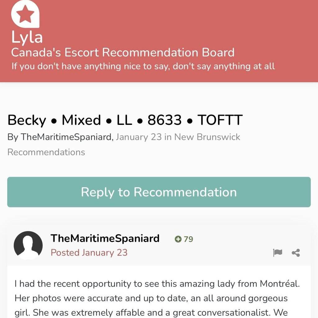 
                        Hot Girl Becky
                     is Female Escorts. | St. John | New Brunswick | Canada | canadapleasure.com 