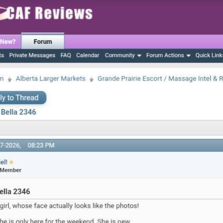 
                        Bella 416.904.2467
                     is Female Escorts. | Grande Prairie | Alberta | Canada | canadapleasure.com 