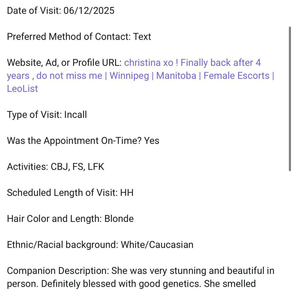 
                        Christina xo
                     is Female Escorts. | Winnipeg | Manitoba | Canada | canadapleasure.com 