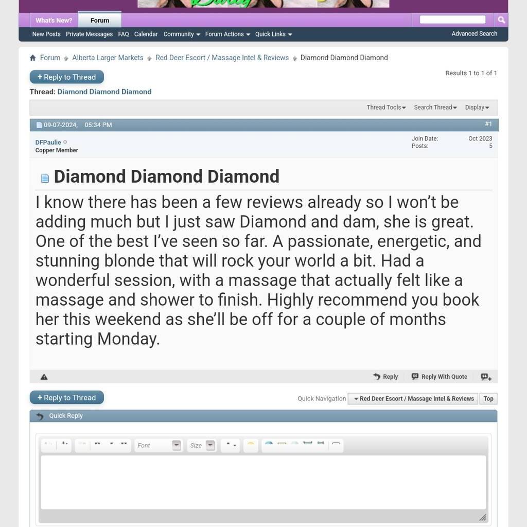 
                        Diamond Rose
                     is Female Escorts. | Peace River Country | British Columbia | Canada | canadapleasure.com 