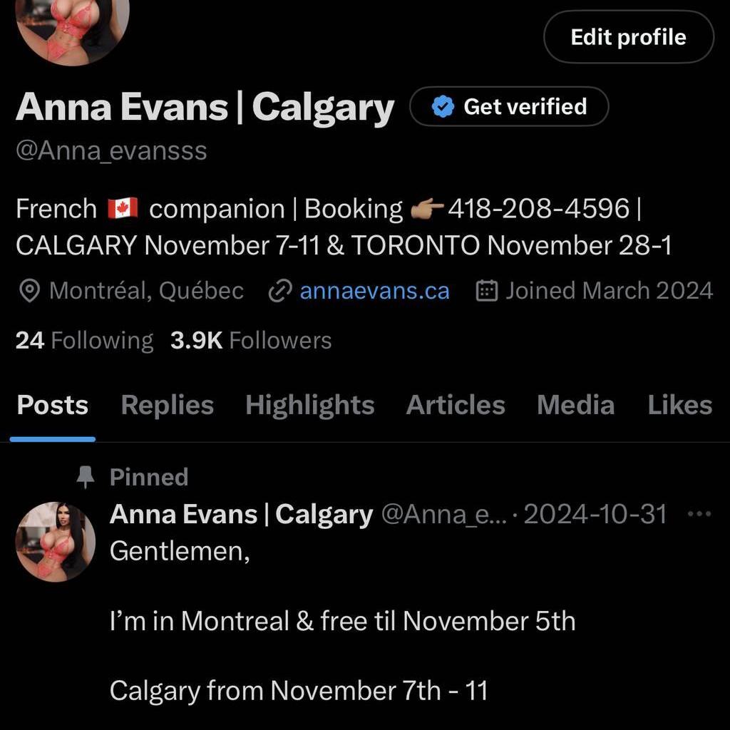 
                        Anna Evans
                     is Female Escorts. | Calgary | Alberta | Canada | canadapleasure.com 